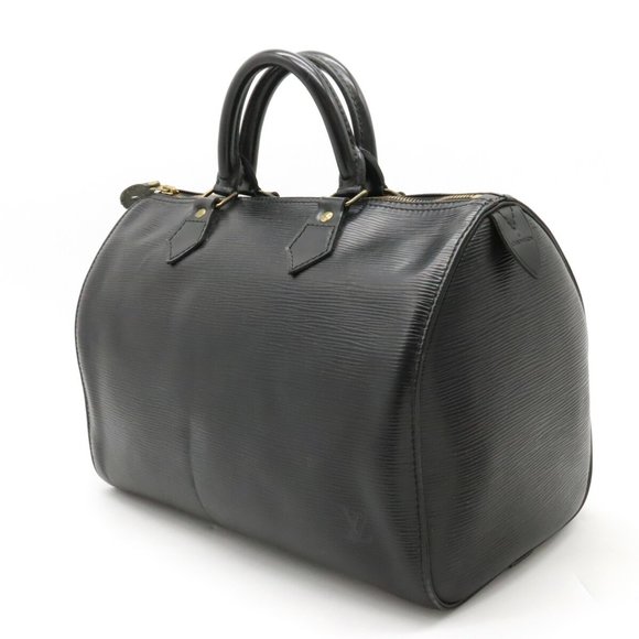 LOUIS VUITTON Epi Speedy 30 Handbag Boston Bag Leather Noir Black M59022 - Picture 2 of 8
